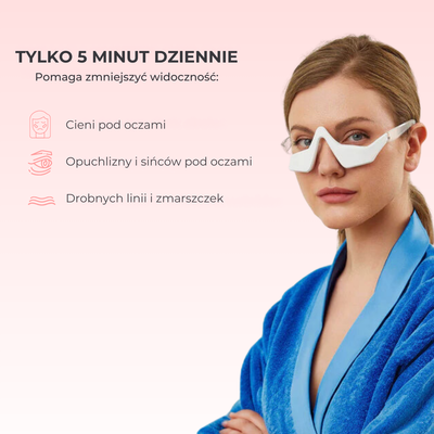 Okulary pod oczy z czerwonym światłem LED